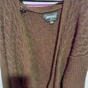 American Eagle Outfitters Brown Cardigan Chunky Knit Sweater